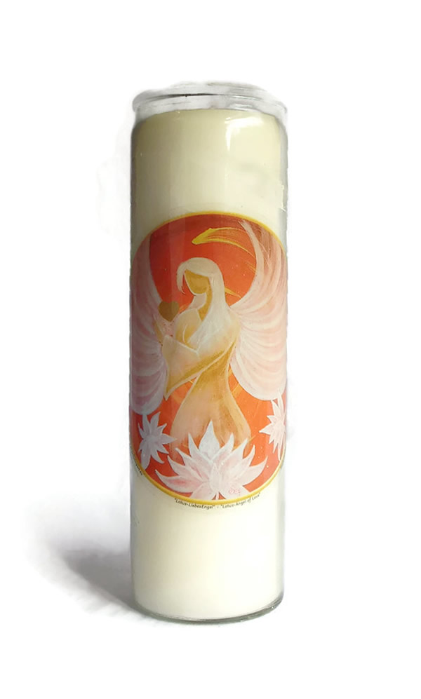 Lotus Angel of Love Candle in Glass Holder