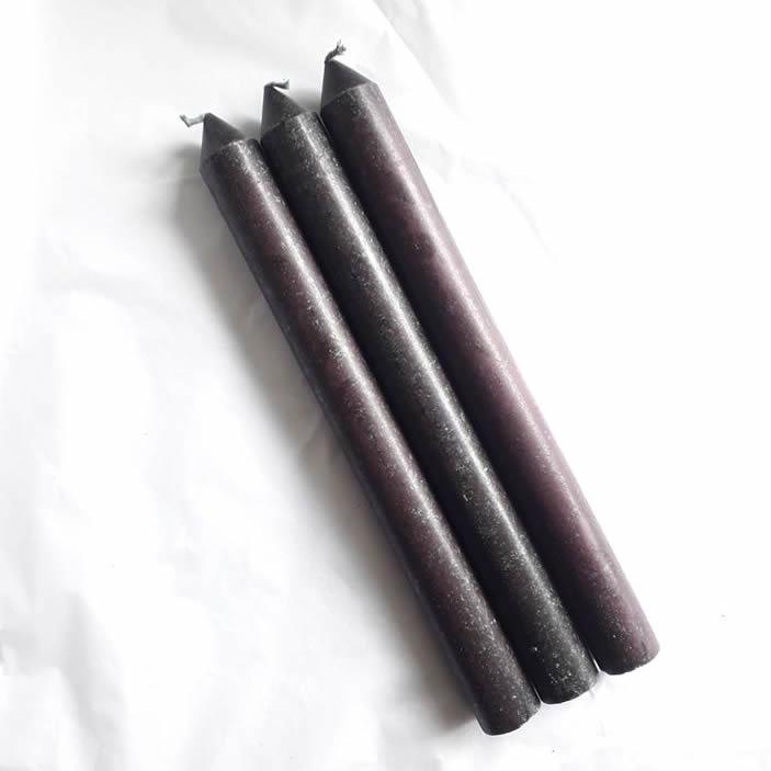 Black Forest 9 Inch Black Candles with Essential Oils - Box of Three
