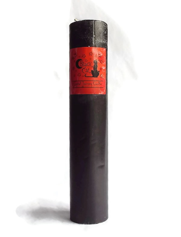 Herbal Magic Black Cat Pillar Candle