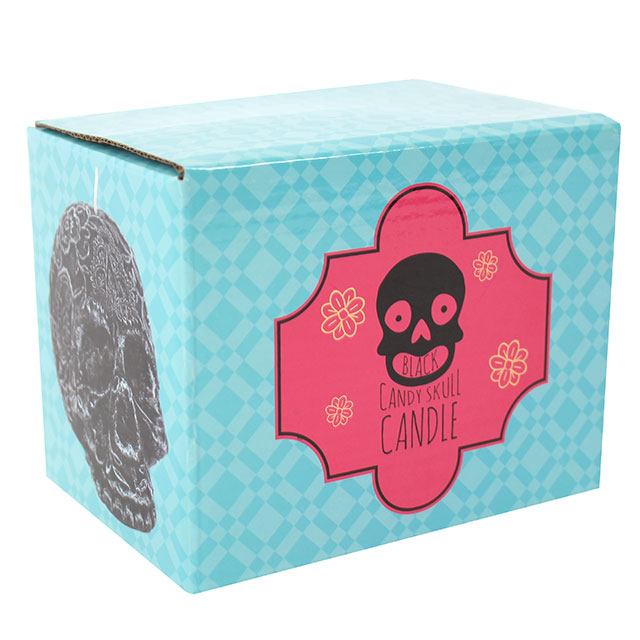 Black Day of the Dead Sugar Skull Candle Box