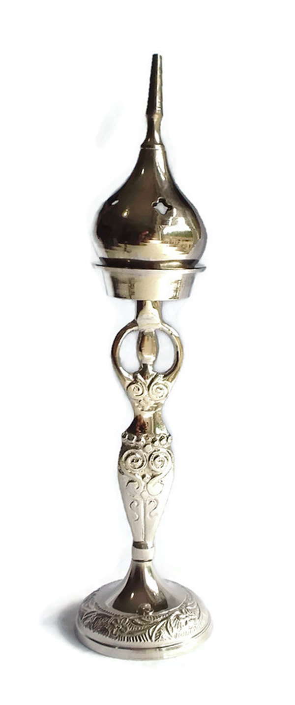 Silver Goddess Incense or Candle Holder with Dome