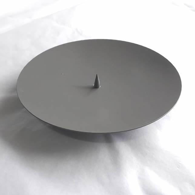 Grey Metal Candle Plate