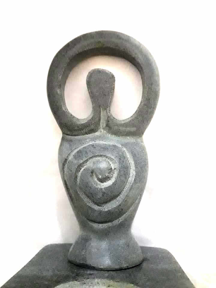Stone Goddess Candle Holder Top View