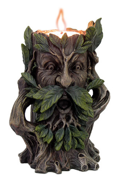 Wildwood Green Man T-Light and Candle Holder
