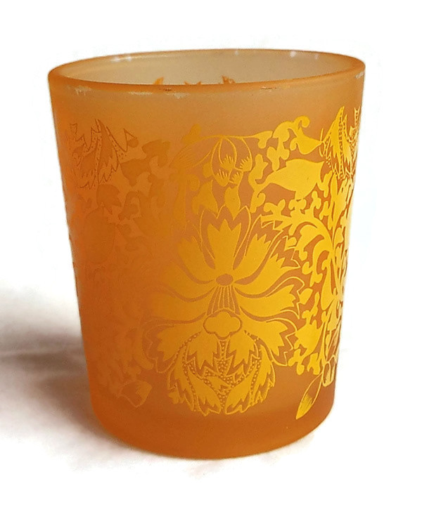 Yellow Glass Holder for Votive Candles
