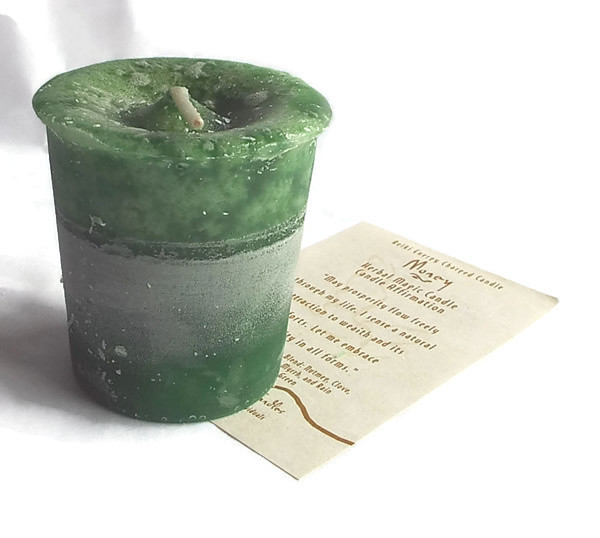 Money Herbal Magic Votive Candle