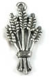 Lughnasadh Beeswax Candle with Silver Metal Sheaf of Wheat Charm