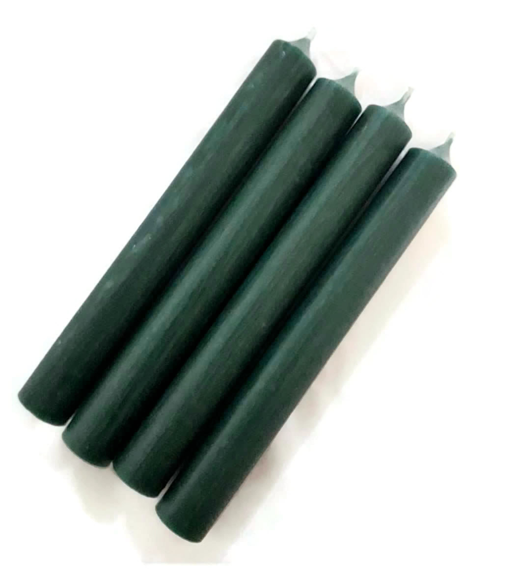 Solid Colour Dark Green 7 Inch Dinner Candles