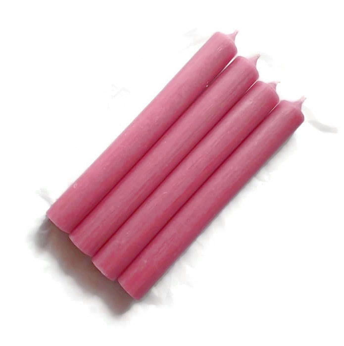 Solid Colour Dusky Pink 7 Inch Rustic Dinner Candles