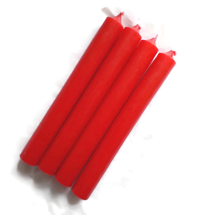 Solid Colour Red 7 Inch Dinner Candles