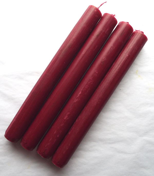 Wine Red Solid Colour Rustic 8 Inch Candles