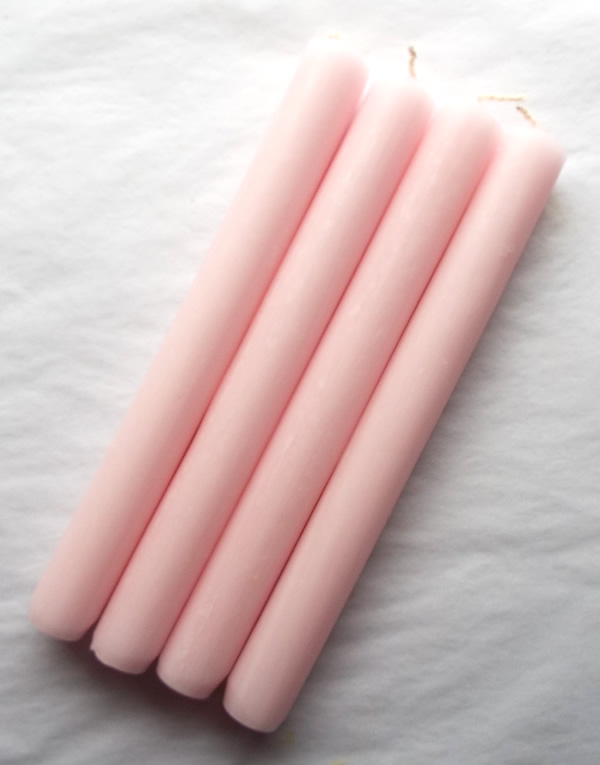 Solid Colour Petal Pink 8 Inch Rustic Dinner Candles