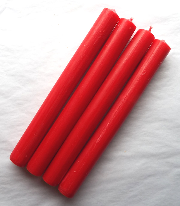Red Solid Colour 8 Inch Rustic Candles