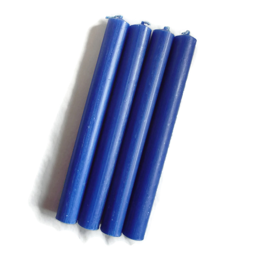 Solid Colour Royal Blue 8 Inch Rustic Dinner Candles