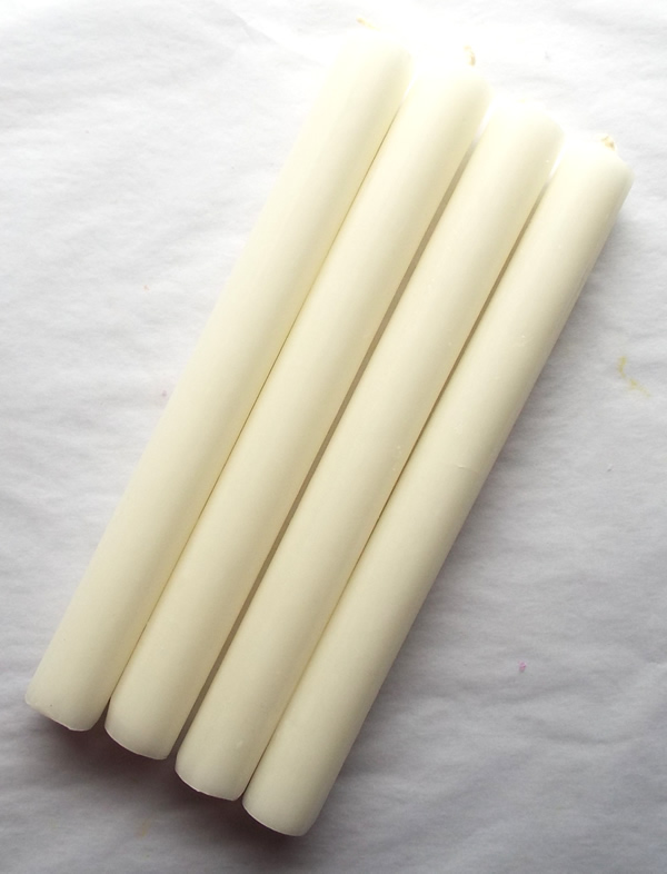White Solid Colour 8 Inch Rustic Candles