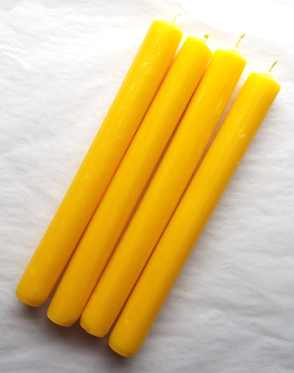 Yellow Solid Colour Rustic 8 Inch Candles