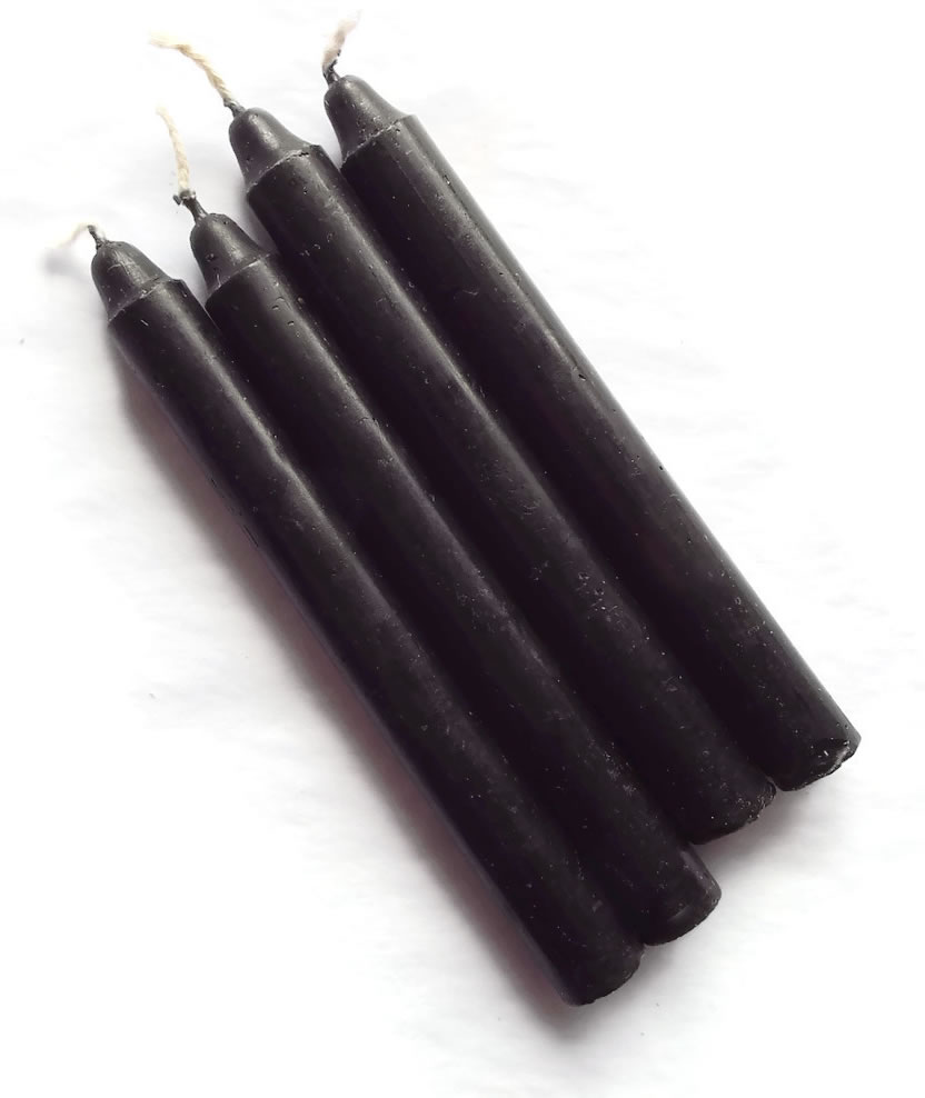 Black Solid Colour 4 Inch Basic Spell Candles