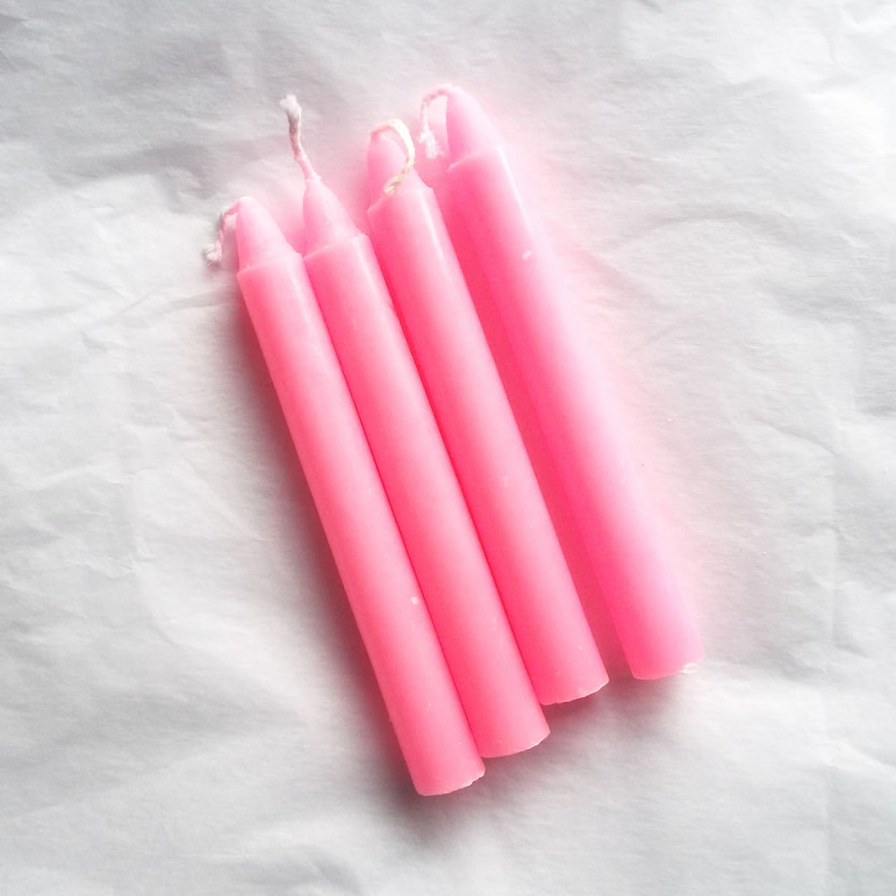 Pink Solid Colour 4 Inch Basic Spell Candles