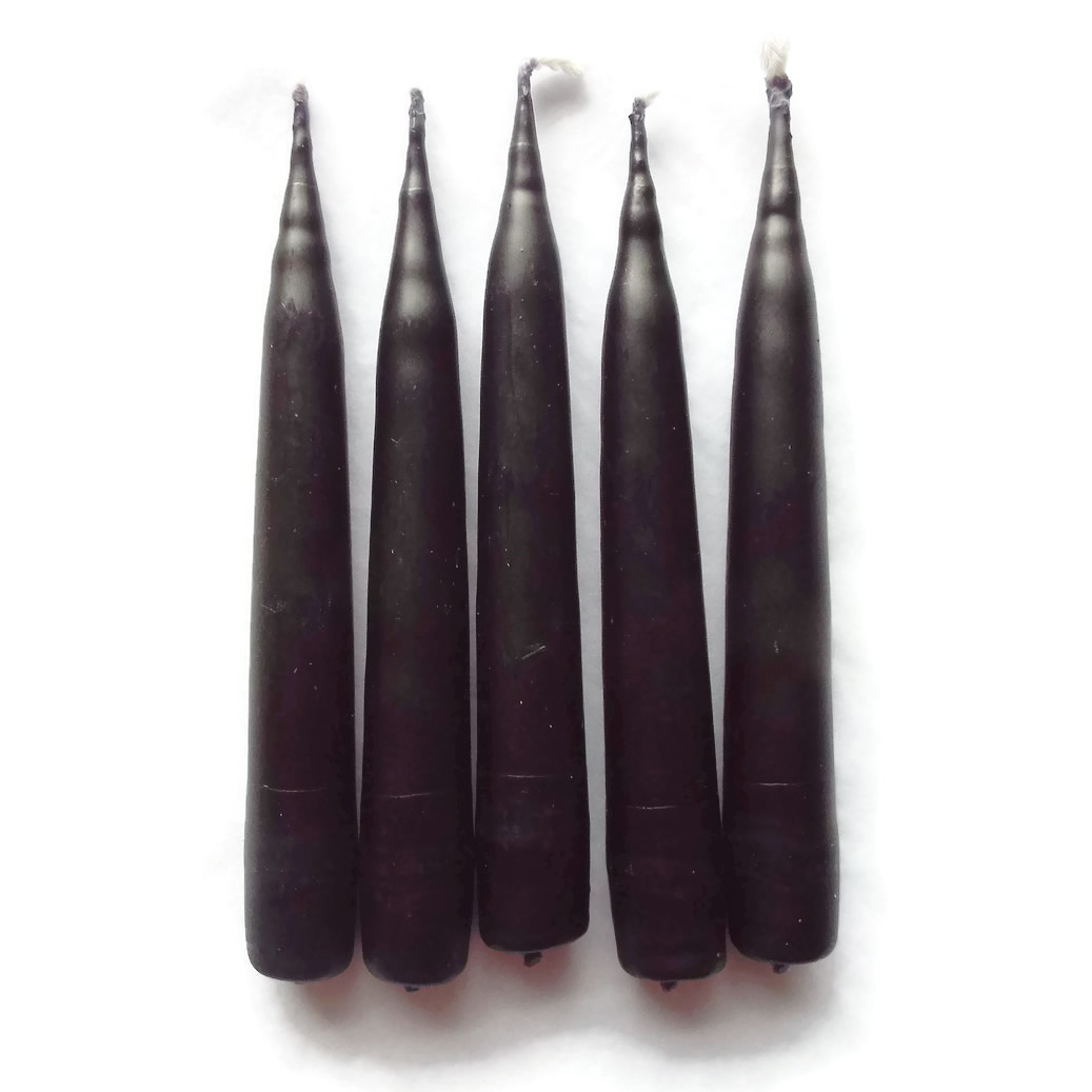 Black Solid Colour 4 Inch Dipped Spell Candles