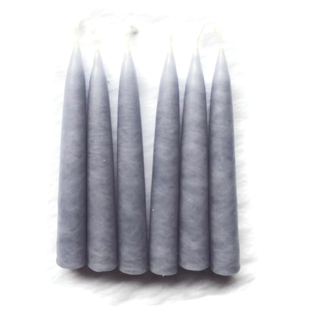 Grey Solid Colour Dipped Spell Candle 4 Inch