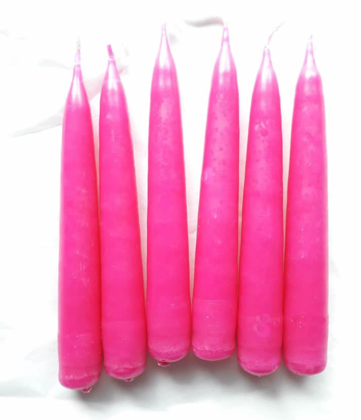 Hot Pink Solid Colour 4 Inch Dipped Spell Candles