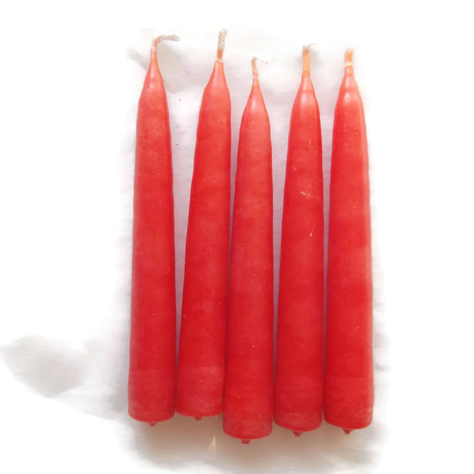 Red Solid Colour Dipped Spell Candle
