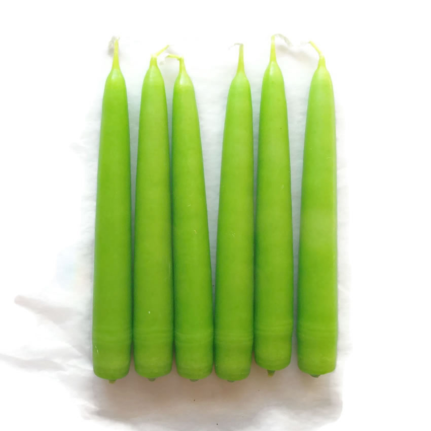 Spring Green Solid Colour Dipped Spell Candle 4 Inch