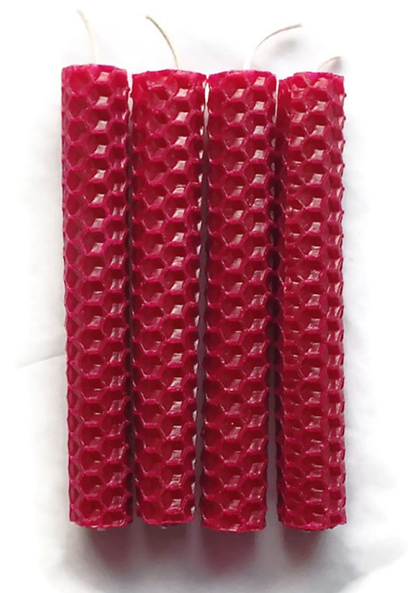 Dark Red Beeswax Spell Candles