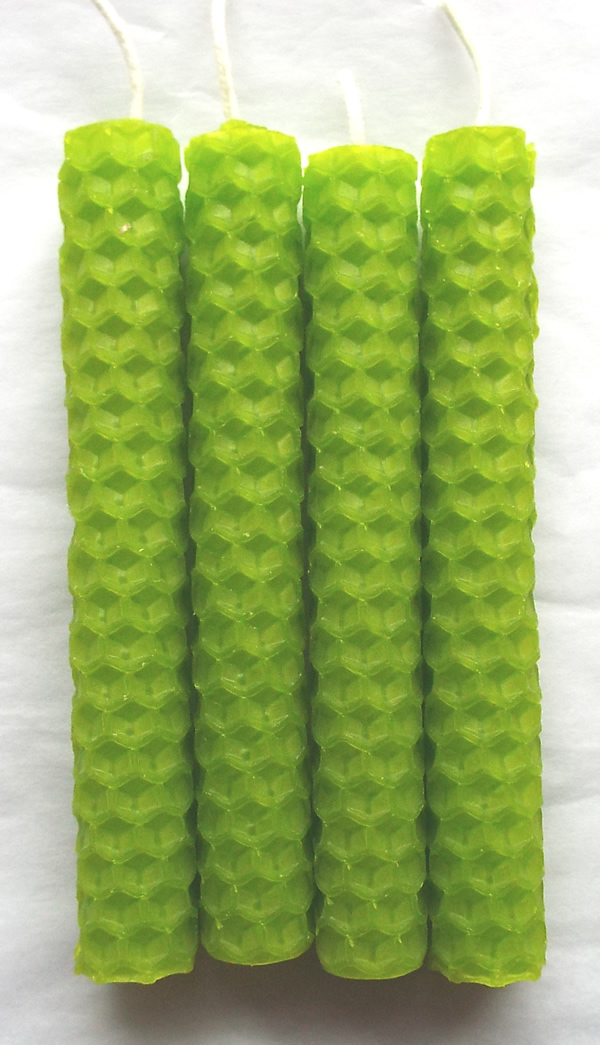 Lime Green Beeswax Spell Candles