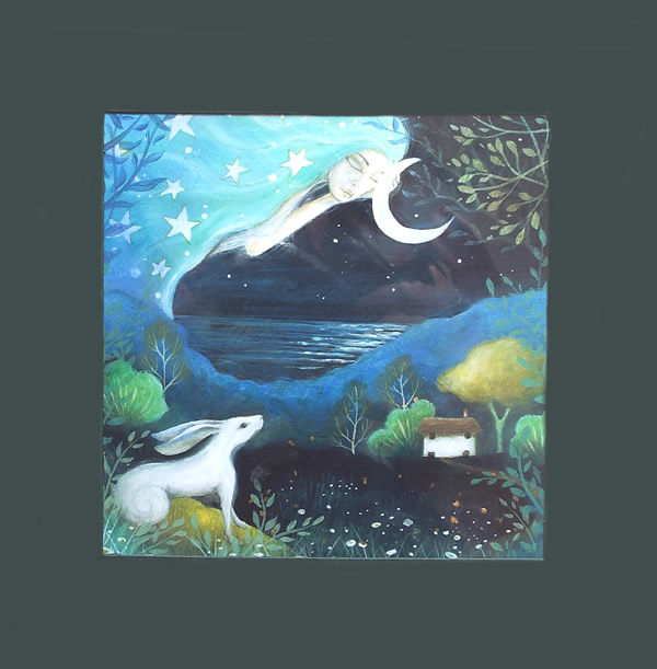 Moon Dream Greetings Card by Amanda Clarke