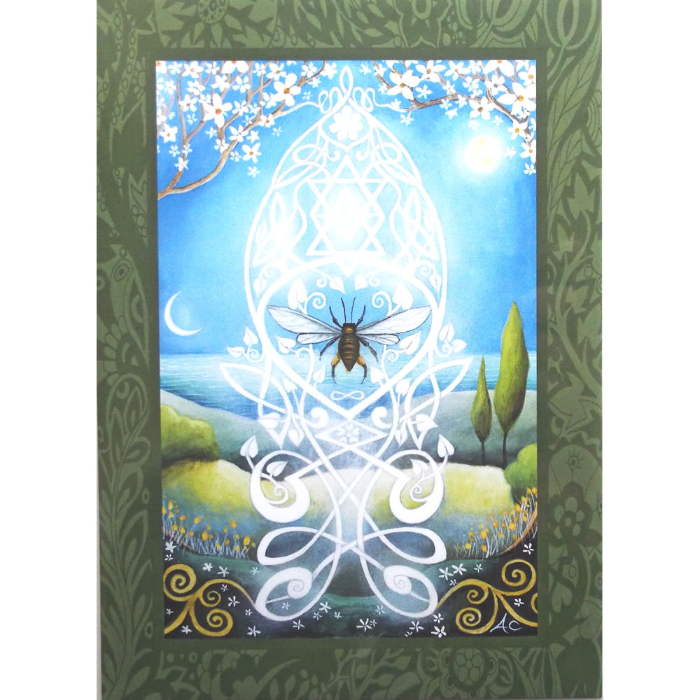Sacred Bee Greetings Card by Amanda Clark