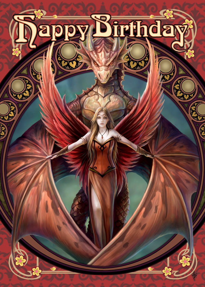 Copperwing Greeting Cards by Anne Stokes