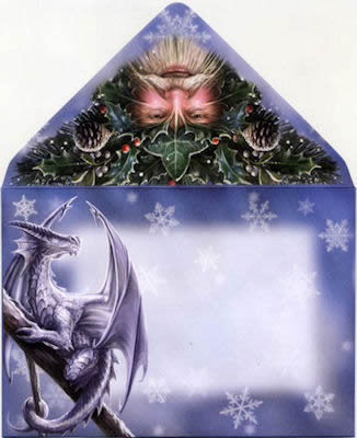 Envelope for Spirit of Yule Greetings Card by Anne Stokes