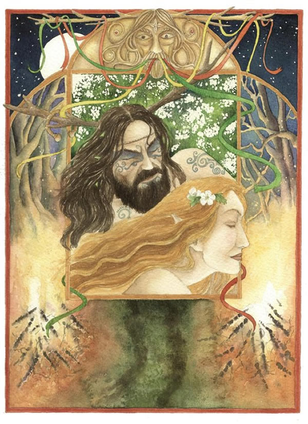 Beltane Greetings Card by Christopher Bell
