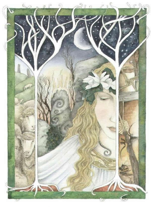 Imbolc Greetings Card by Christopher Bell
