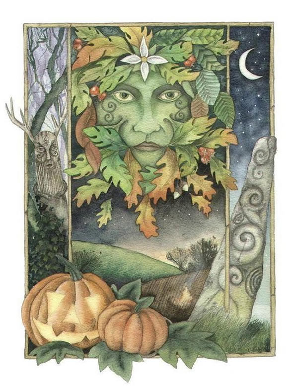 Samhain Greetings Card by Christopher Bell