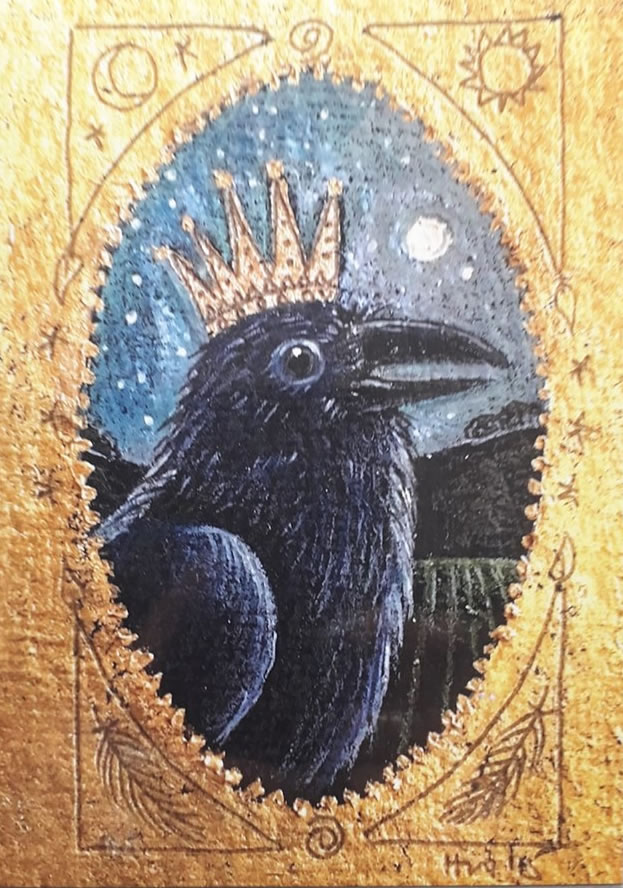 Prince of Crows Greetings Card by Hannah Willow