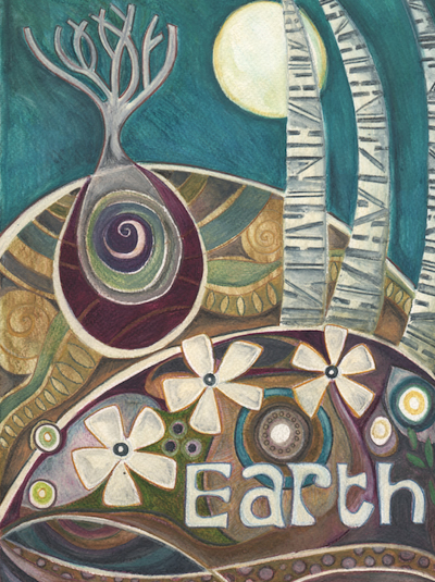 Element of Earth Greetings Card by Jaine Rose