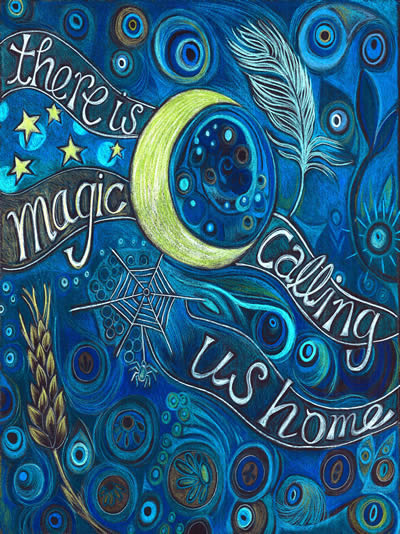 Magic Calling Us Greetings Card by Jaine Rose