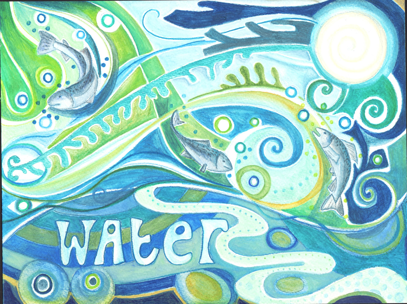 Element of Water Greetings Card by Jaine Rose