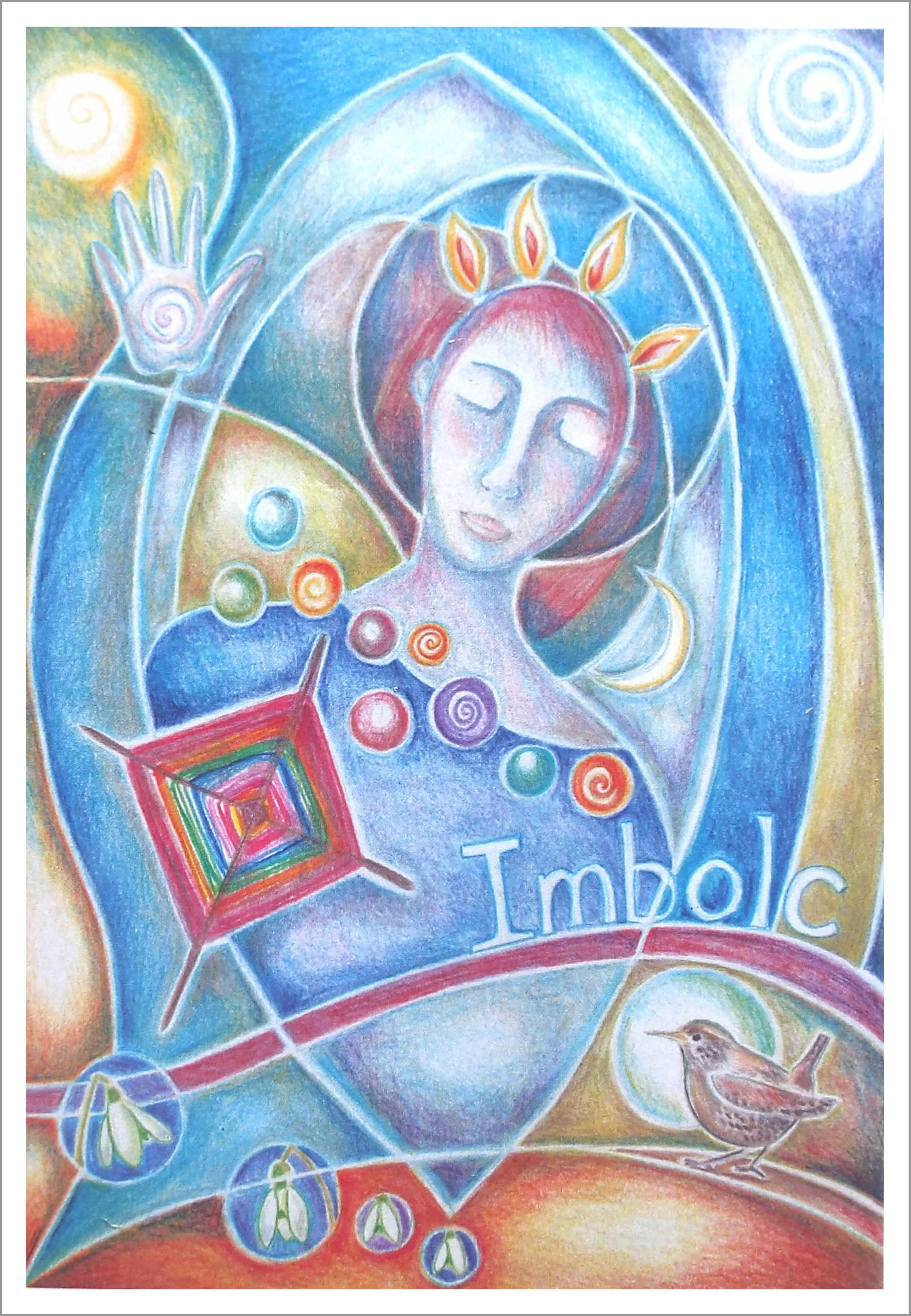 Imbolc Greetings Card by Jaine Rose