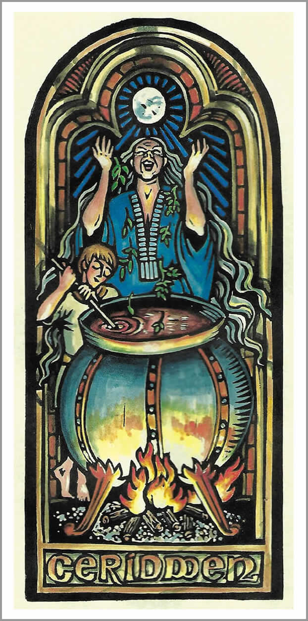 Goddess Ceridwen Greetings Card by Karen Cater