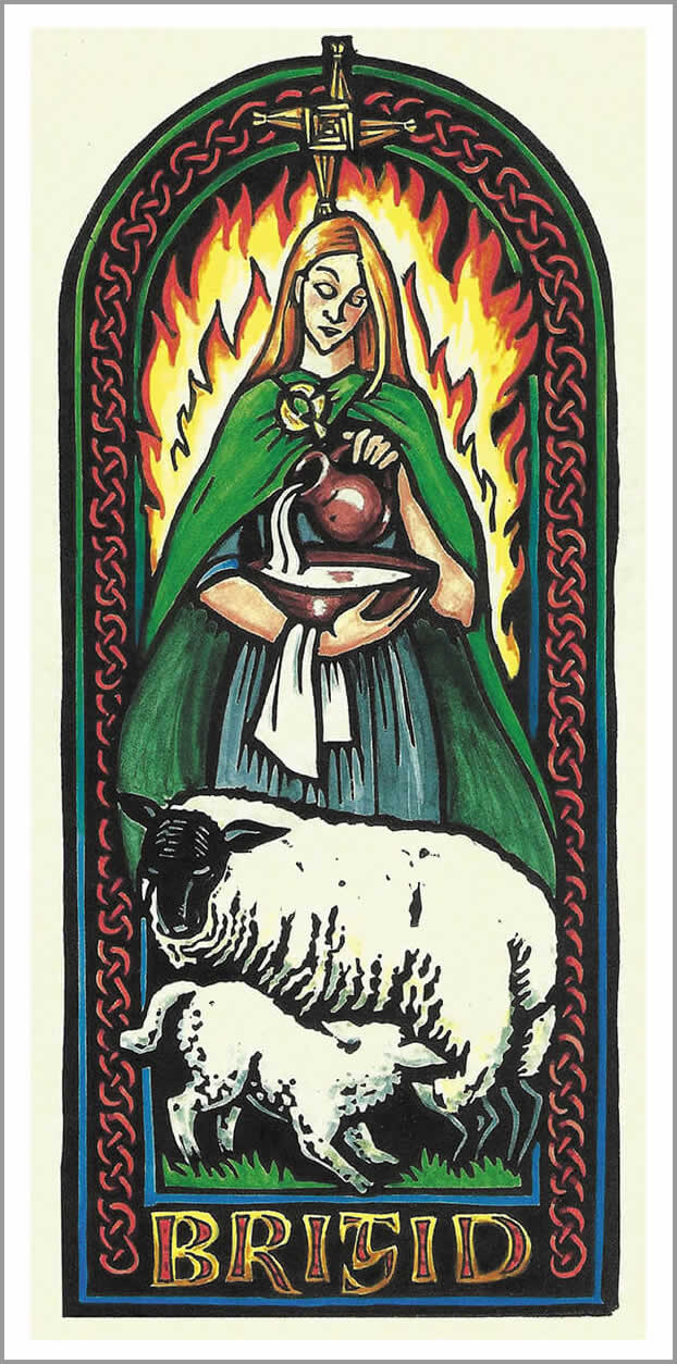 Goddess Brigid Greetings Card by Karen Cater