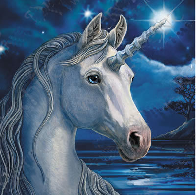 Starlight Unicorn Greetings Card by Lisa Parker