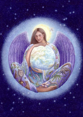Earth Angel Greetings Card by Meraylah Allwood