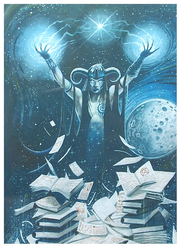 Spellmaster Greetings Card by Neil Sims