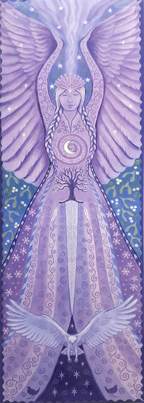 Air Goddess Greetings Card by Wendy Andrew