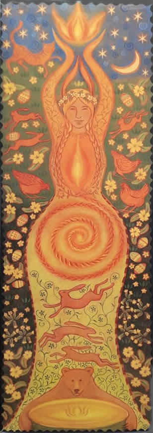 Fire Goddess Greetings Card by Wendy Andrew