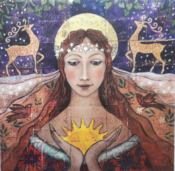 Holding The New Born Sun Greetings Card by Wendy Andrew
