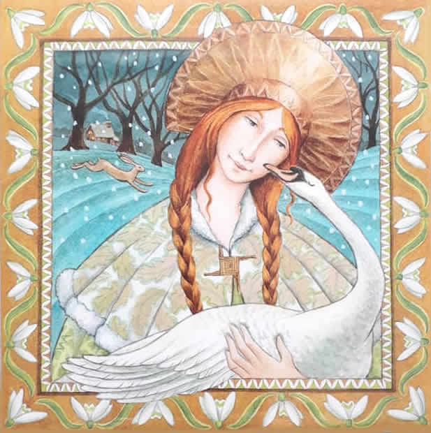 Imbolc Anticipation Greetings Card by Wendy Andrew
